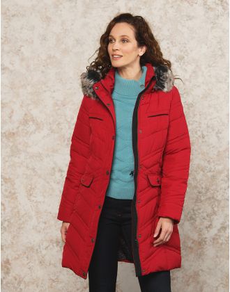 Parka longue rouge