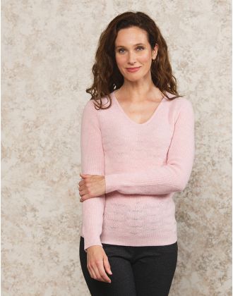 Pull V laine et cachemire
