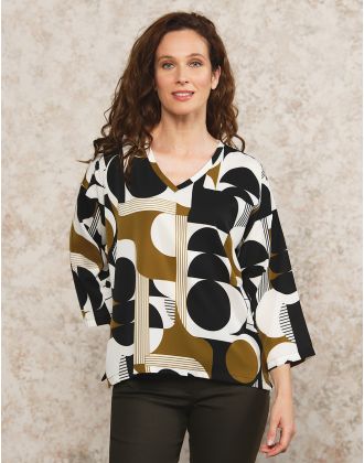 Blouse ample motif blanc