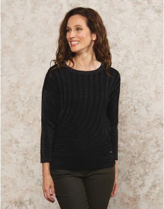 Pull chic brillant noir