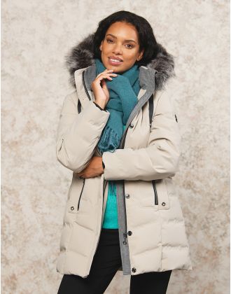 Parka à capuche sable