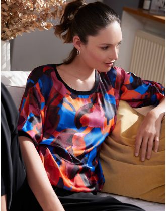 Blouse satin imprimé