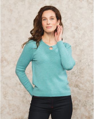 Pull fin laine vert