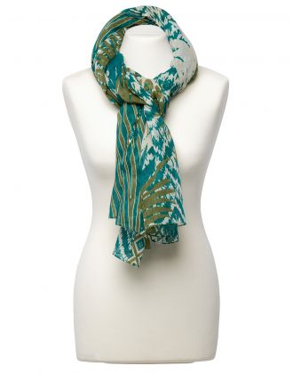 Foulard coton motif vert
