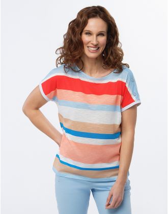 T-shirt rayé multicolore