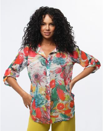 Chemise en voile imprimé