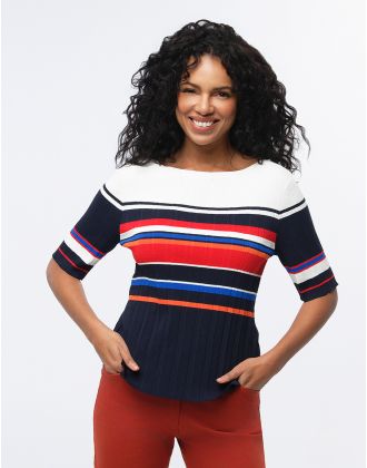 Pull rayé manches courtes