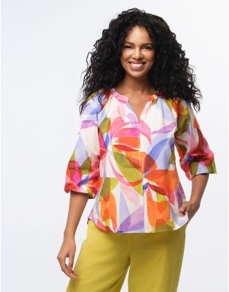 Blouse coton multicolore