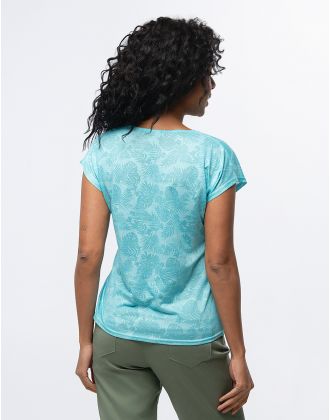 Top tee-shirt marron avec breloques - CHRISTINE LAURE - Taille 40 estimée - Label Emmaüs
