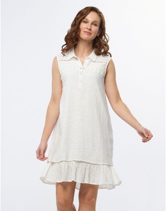 Robe coton écru