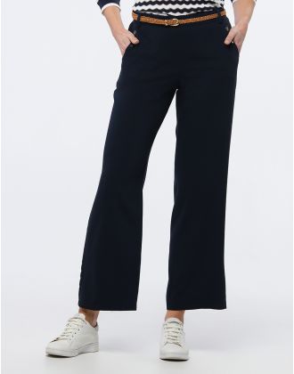 Pantalon large chic bleu