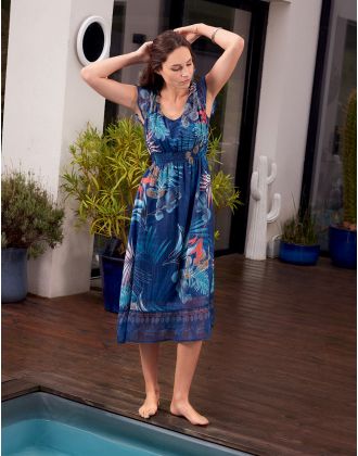 Robe longue bleu