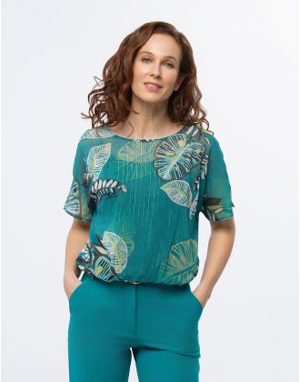 Blouse chic voile vert