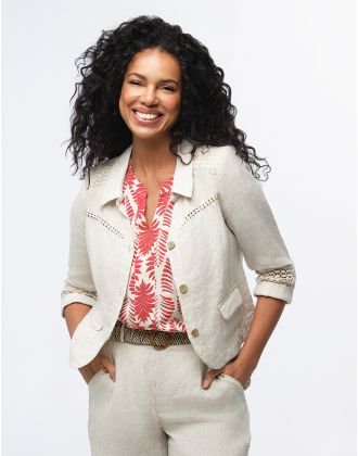 Veste chic lin beige