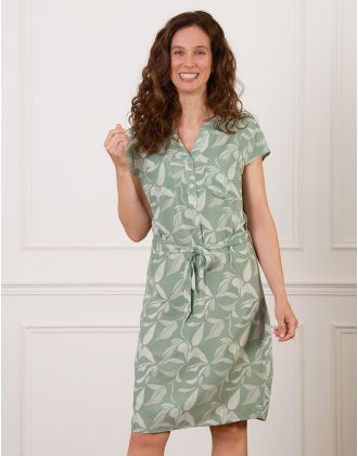 Robe droite vert imprimé