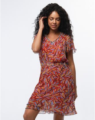 Robe chic imprimé rouge