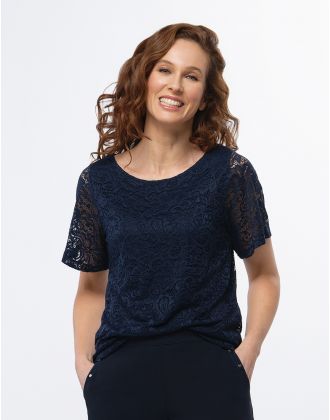 Top dentelle chic marine