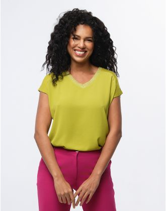 T-shirt bi-matière vert