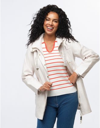 Parka beige nacré