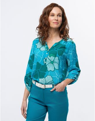 Blouse bleu motif
