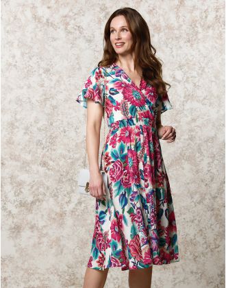 Robe longue motif fleuri
