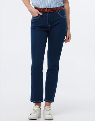 Jean droit bleu foncé