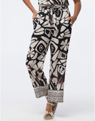 Pantalon chic beige motif