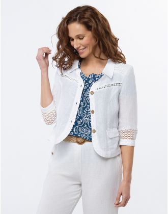 Veste chic lin blanc