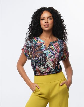 T-shirt multicolore motif