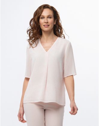Blouse chic voile rose