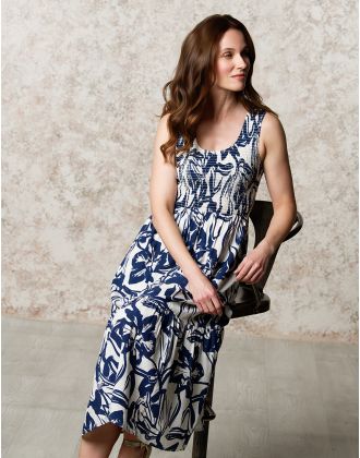 Robe longue motif fleuri