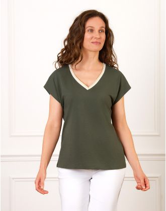 T-shirt coton vert kaki
