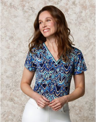 T-shirt bleu imprimé