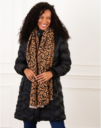 Echarpe marron léopard