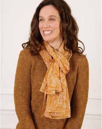 Foulard ocre à sequins