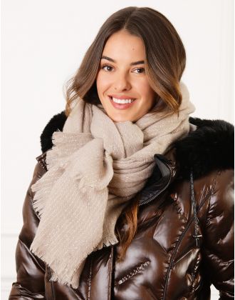 Echarpe beige brillant