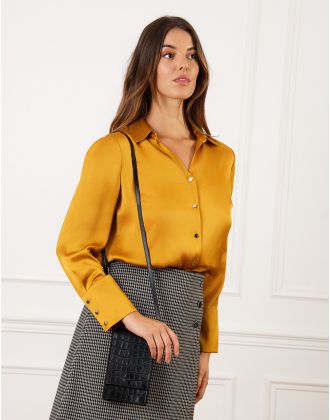 Pochette noire croco