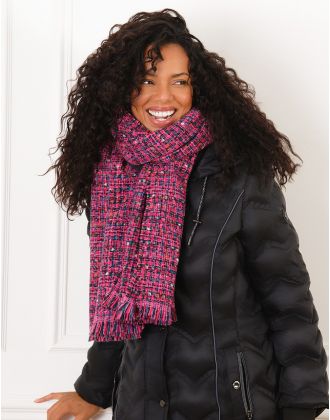Echarpe tweed fuchsia