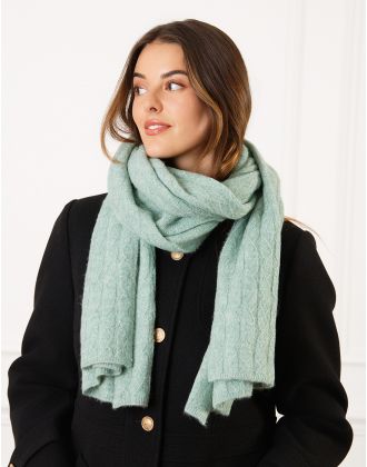 Echarpe torsades vert