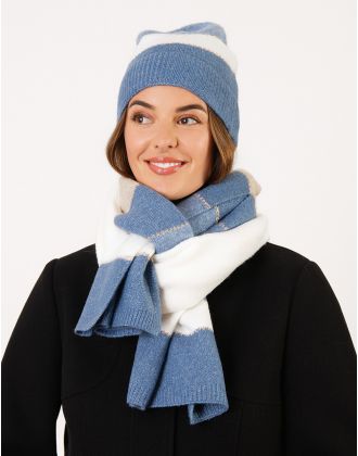 Echarpe écru à rayures