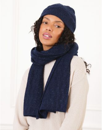 Echarpe torsades marine