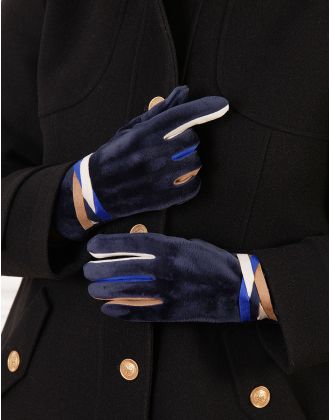 Gants doux bleu fantaisie