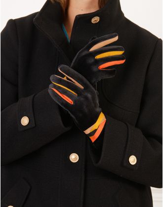 Gants doux noir fantaisie
