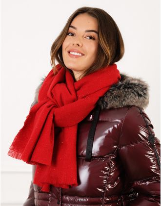 Echarpe rouge paillettes