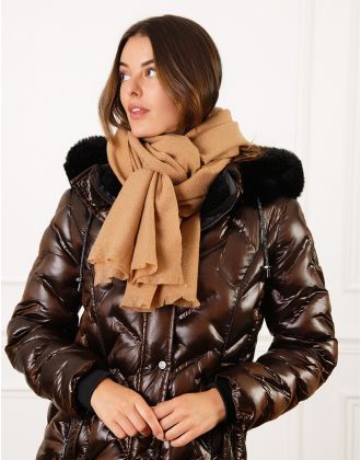 Echarpe beige paillettes