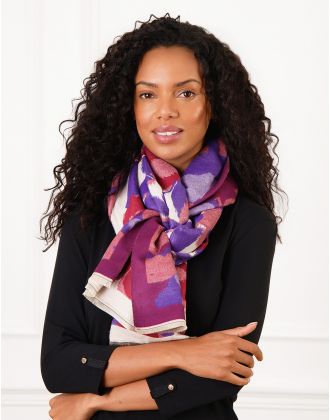 Foulard fleuri violet