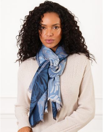 Foulard jacquard bleu