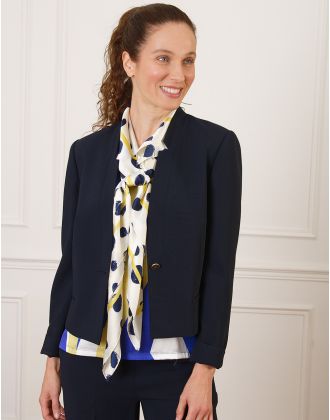 Foulard satin pois marine