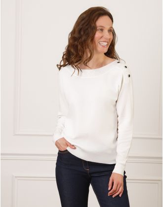 Pull maille fine écru