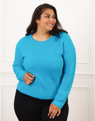 Pull chaud bleu turquoise